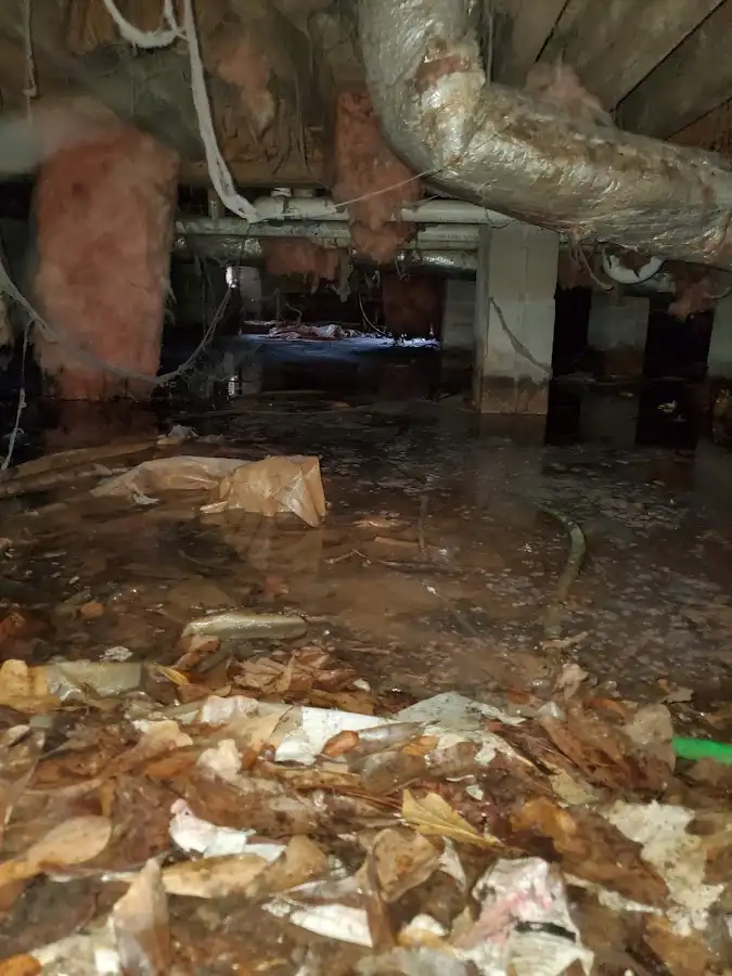 Crawl space flood assessment for Commercial Water Damage Restoration in Ripon